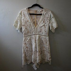 Missguided Cream Lace Romper